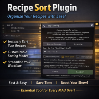 grandMA3 Sort Recipe Lines